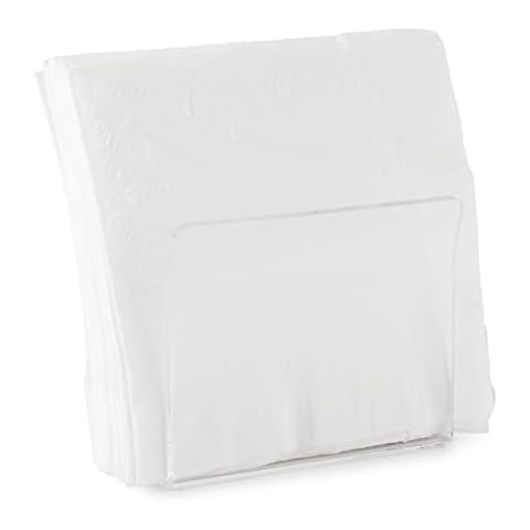 Huang Acrylic Clear Upright Standing Cocktail Napkin Holder | for Cocktails, Hosting, Picnics, Weddings, Parties | Long Lasting Premium Acrylic Construction Cover