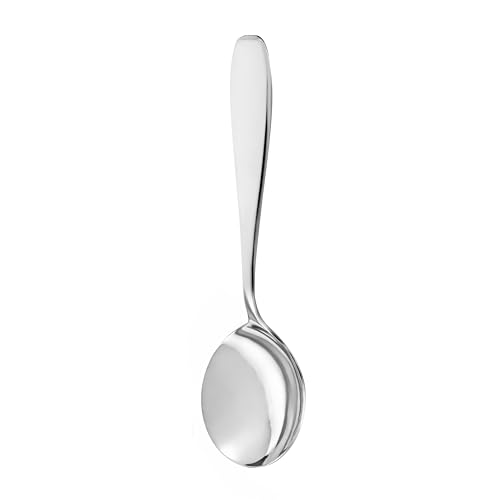 Image of Culinex Premium Stainless Steel 9.5 inch Oval Serving Spoon Set of 2, Deluxe| All Purpose Kitchen Serving Spoon, Silver Rustproof Dishwasher Safe Kitchen Tools, Tableware By thinKitchen