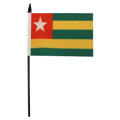 AZ FLAG, Togo Table Flag 4'' x 6'', Togolese Office Mini Banner 100% Polyester 15 x 10 cm - Image 2