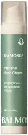 Balmonds - Intensive Hand Cream - 1.8oz. (50ml) - 100% Natural Hand Lotion For Dry Hands - Fragrance Free - Vegan & Cruelty Free - All Skin Types