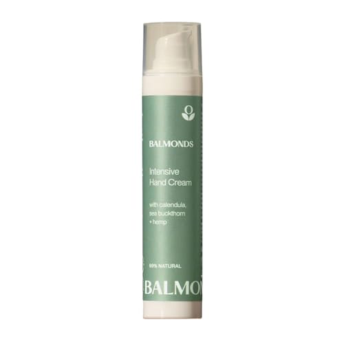 Balmonds - Intensive Hand Cream - 1.8oz. (50ml) - 100% Natural Hand Lotion For Dry Hands - Fragrance Free - Vegan & Cruelty Free - All Skin Types