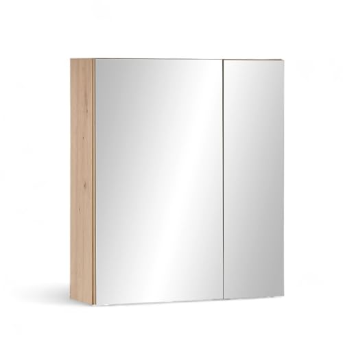 AUSTIN Spiegelschrank Bad in Artisan Eiche Optik FSC-zertifiziert - Badezimmerspiegel Schrank mit viel Stauraum - 60 x 70 x 20 cm (B/H/T) AUSTIN Spiegelschrank Bad in Artisan Eiche Optik FSC-zertifiziert - Badezimmerspiegel Schrank mit viel Stauraum - 60 x 70 x 20 cm (B/H/T)