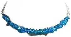 apatite 3x5mm nugget chips shape faceted cut gemstone beads 7 inch stacking bracelet with 925 sterling silver - silver plated lock gemstone clasp bracelet - link chian bracelet for men/women