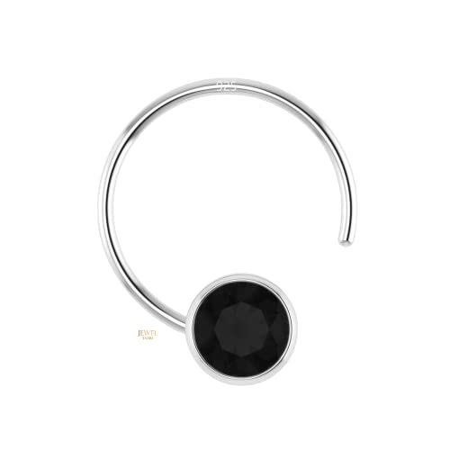 Image of SJ SHUBHAM JEWELLERS 92.5-925 Sterling Silver Round Shape White Cubic Zirconia Prong /Cup Setting Nose Pin Stud for Women Girls Size 2MM 3MM Size Pure Silver
