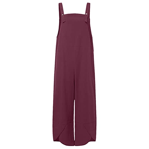 Mono de mujer tipo peto largo con bolsillos y tirantes ajustables de estilo casual