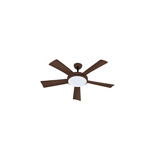 FARELEK Wallis - Ventilador de techo (38 W, diámetro 1320 mm, tipo de construcción, madera, chocolate, control remoto, selector de velocidad Cover