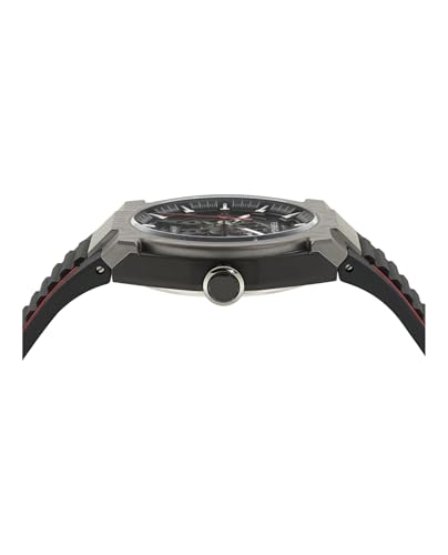 Ferragamo Ferragamo Supreme Skeleton Collection Luxury Mens Watch Timepieces with a Black Strap and Dial Featuring a Gun Case2