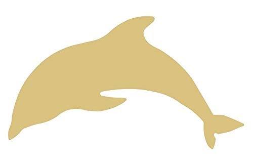Dolphin Cutout Unfinished Wood Nautical Decor Animal Ocean Themed Beach House MDF Shaped Canvas Style 1