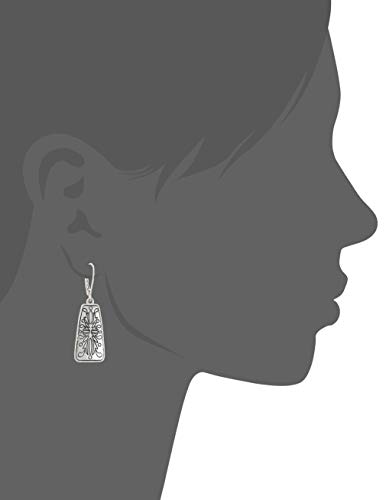 Napier Silver Square Drop Earrings, 02