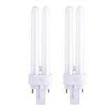 FKLiLEBU 4 pin Light Bulb 18W 4000K G24q-2 Cool White Lamp, AC220-240V Double Tube PLC, 850LM Non-Dimmable, Daylight White 360° Lighting, for Bathroom, Corridor, Home, 2 Pack - Image 1