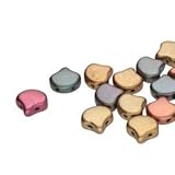 20 Grams GINKO Beads. Huge Assortment of Colors and FINISHES. 7.5mm Two Hole Beads, Holes Run Side to Side. Quality Czech Glass Beads (Violet Rainbow)