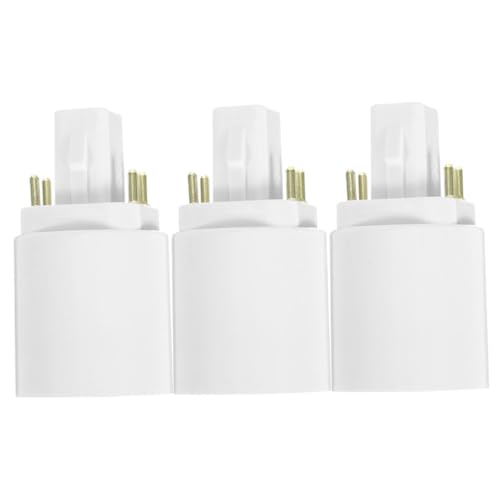 Cabilock Adaptador De Portalámparas G24q a E27 Led, Convertidor De Cabezal De Lámpara De 4 Pines, Eficiencia Eléctrica Estable, Compatible Para Hogares y Oficinas, Pack De 3 Unidades, Uso Prolongado
