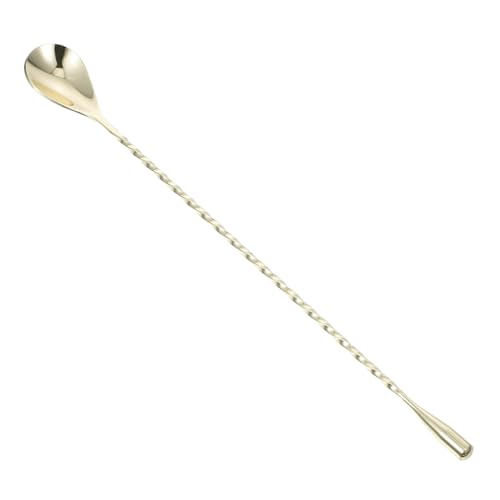 Unomor Bartending Spoon Coffee Stirrers Mini Straws Drink Mixing Spoon Bartender Mixing Spoon Cocktail Bartender Stirrer Mini Spoons Drink Spoon Espresso Spoon Stainless Steel Golden