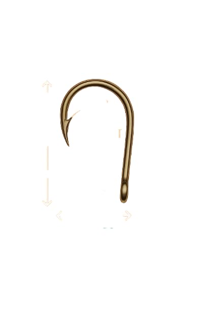 tobsy stainless steel fishing hooks - sharp barb hook | rust-resistant for freshwater & saltwater fishing, set of 15 (5 no.)