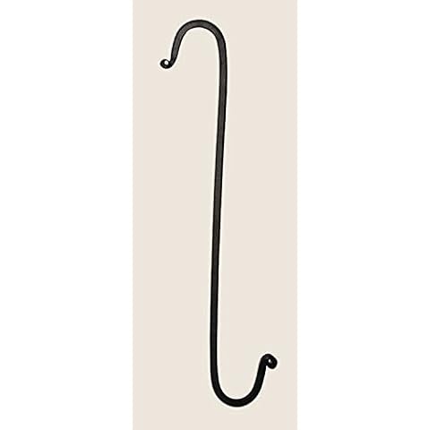 7" Black Wrought Iron "S" Hook - Lawn, Garden, Deck, Patio, Planter Hanger Cover