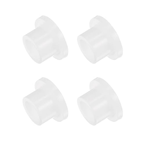 Kozelo 4 Stück Nylon-Flanschbuchsen [6 mm Bohrung x 8 mm Außendurchmesser x 25 mm Länge] Nylon-Kunststoffbuchsen für Welle, weiß