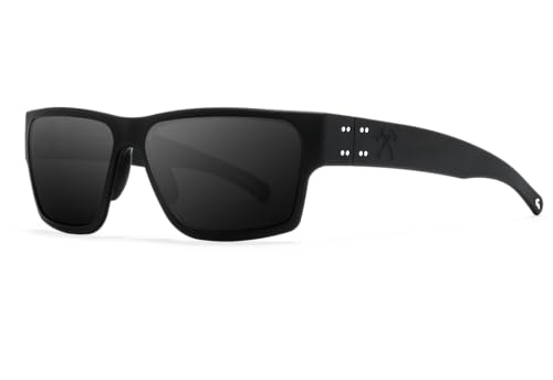 Gatorz Eyewear Jack Carr Delta Sunglasses - Black Frame with Black Tomahawks Logo, Smoke Digitally Optimized Polarized (Opz) Lens - GZ-50-092