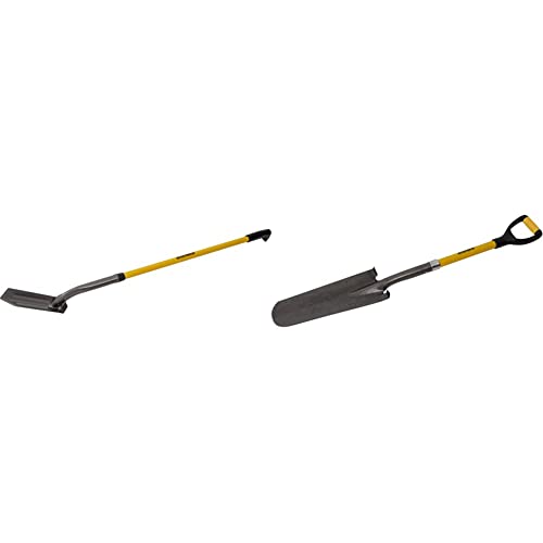 Roughneck ROU68214 Long Handled Trenching Shovel 1460mm/57½ & ROU68238 Drainage & Post Hole Shovel 1070mm/42, Black