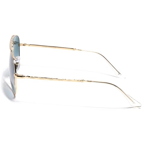 Image of Voyage Aviator Polarized Sunglasses for Men & Women (Black Lens | Grey Frame - MG7619)
