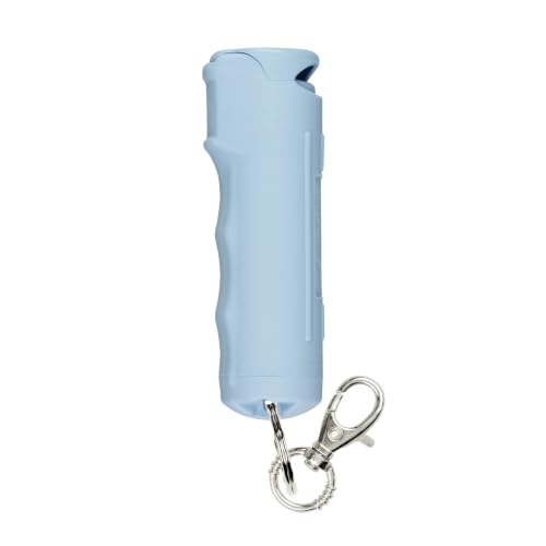 Sabre Pepper Gel Spray with Fast Flip Top Safety & SnapClip Keychain for Self Defense - Max Strength with UV Dye Finger Grip Reduces Wind Blowback 10-Sec Spray 14ft Range Made in USA 0.54 fl oz