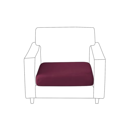 Image of HOKIPO 100% Waterproof Stretchable Seat Couch Cushion Cover, 1 Seater, Maroon (AR-5352-MRN)