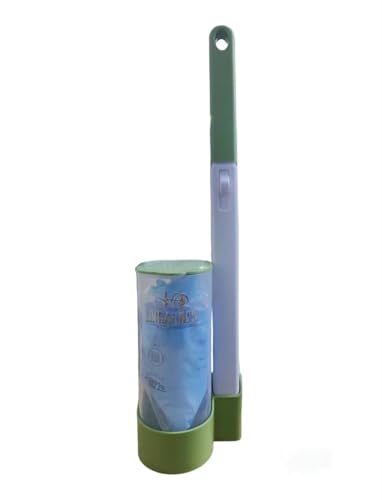 Image of Leilanis Disposable Toilet Brush Kit, Toilet Cleaning System with Refills, Wall-Mounted Holder, 6 Brushes, Dark Green /White /Gray (Dark Green)