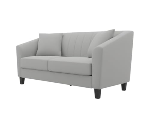 Image of Avion Natalia 2 Seater Sofa Set for Living Room Light Grey | Modern 2 Person Sofas Furniture | Fabric Sofa Set 2 Seater Couch for Guests Room Festival Gifts