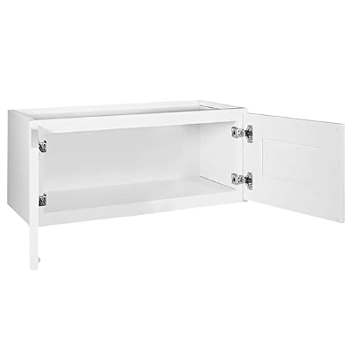Image of Design House Brookings Kitchen Bridge Cabinet, Soft-Close Doors, Shaker Style, Solid Wood Face & Door Frame, Finished Interior, Easy-To-Assemble, White, 30.0 in. W x 12.0 in. H x 12.0 in. D, 561621