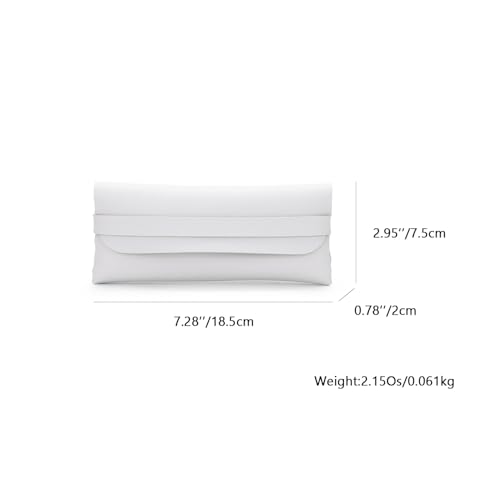 Image of Faux Leather Pen and Pencil Case with Tuck in Flap Stationery Bag for Student Lightweight Design (Faux Leather,Gray /FL)