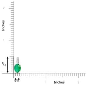 Angara Natural Oval Emerald Solitaire Pendant with Diamond Bale in Silver / 14K Solid Gold/Platinum With 18" Chain | May Birthstone, Birthday, Engagement, Anniversary, Wedding Jewelry Gift for Women - Image 2