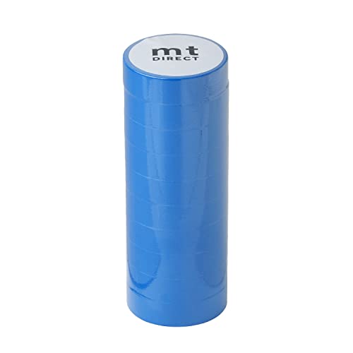 【Amazon.co.jp 限定】mt direct マスキングテープ 10巻セット (15mm×18m) 貼って剥がせる (公式販売店/大容量) 防カビ ラベル 養生 (青 マットブルー) カモ井加工紙 無地 マステの商品画像（Amazon）