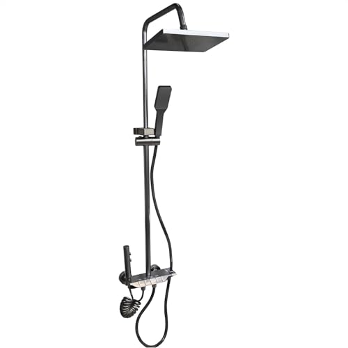 REAXOAL Shower Faucet Set Switchable Shower Mixer with 4 Different Water Modes Spout Hand Shower Rain Shower and Hand Spray Wall Mount for Bathroom