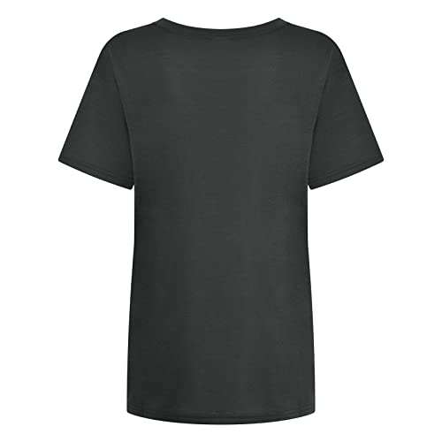 Image of Summer Y2k Tops for Womens, Casual Vintage Short Sleeve T-Shirt, Girls Oversize Loose Round Neck Elastic Tee
