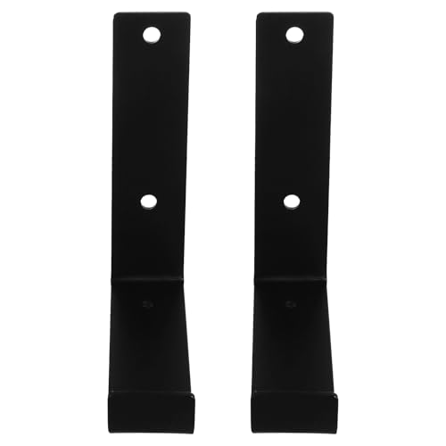 RUNROTOO 2Pcs Wall Mounted Floating Shelf Brackets Heavy Duty Matte Black 15X4X15Cm 0.4Cm Thick L-Shaped Supports for Kitchen and Bathroom Shelves