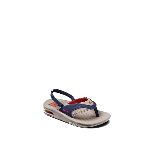REEF Little Fanning Boys Sandal Taupe-Navy 8 C