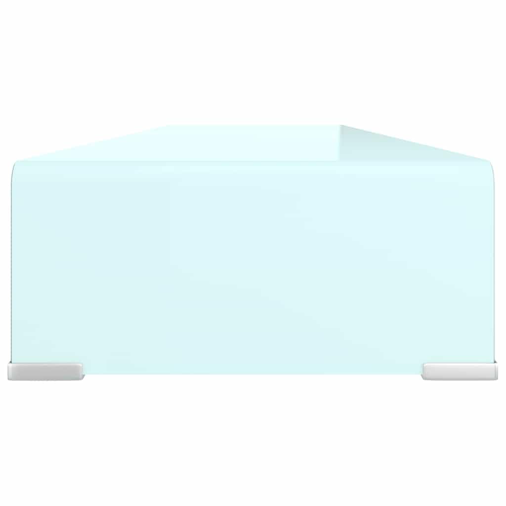 Leasha Rehausseur Écran PC Bureau, Réhausseur d'Écran Support de Moniteur 110x30x13 cm verre vert