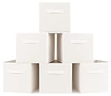 Clay Roberts Storage Cubes, Storage Boxes, Pack of 6, White, Fabric Basket Set for Storage Units, 25cm x 25cm x 25cm, White Baskets, Boxes, Box, Unit Cubes