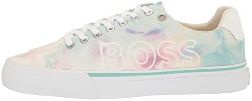 BOSS Men's Canvas Mini Logo Lace Up Sneaker, Tye dye Pride, 12 | Image 7