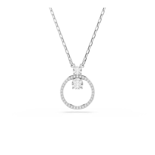 Swarovski Constella Halskette, Weiße, Rhodinierte Damenhalskette mit Anhänger und Strahlenden Kristallen im Rundschliff