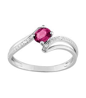 Bague Rubis et Diamants PRINCINO Finition Joaillerie Anti Ternissement