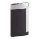  Feuerzeug Jet Dupont Slim 7 schwarz matt Silber