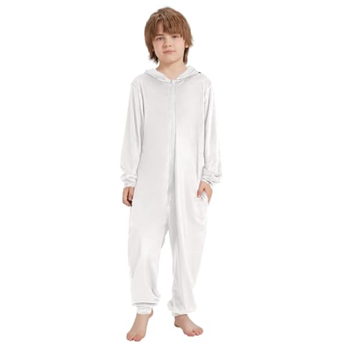 Enterizo unisex para niños, enterizo novedoso de una pieza, disfraz de Halloween, Navidad, cosplay, ropa para el hogar, niños y niñas, Nieve, 9-11 años