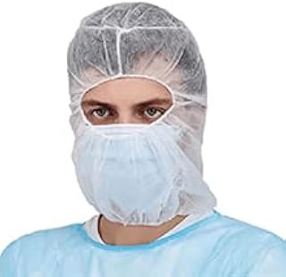 Greenour Case of 1000 Disposable Hood Cap Head Covers Hairnet Beard Cover Hooded Caps Polypropylene White
