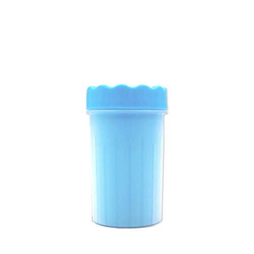 Brisk Portable Dog Paw Cleaner, Pet Portable Paw Washer, Cats Grooming with Muddy Paws, Comfortable Silicone Dog Feet Cleaner (Petite, Blue)