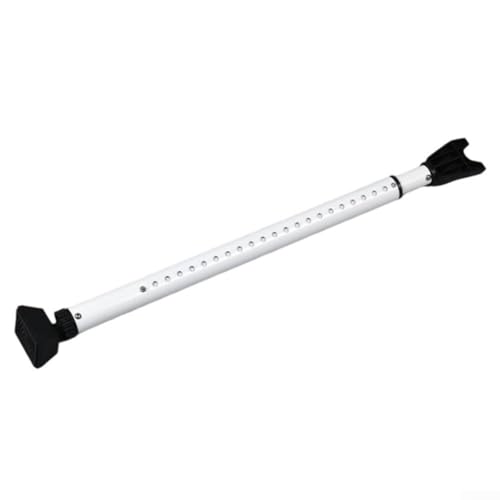 Zilimontt Front Door Security Bar 59-125 cm Telescopic Door Support Rod for Sliding and Entry Doors, Heavy-Duty Iron Construction with Adjustable Locking Mechanism, White