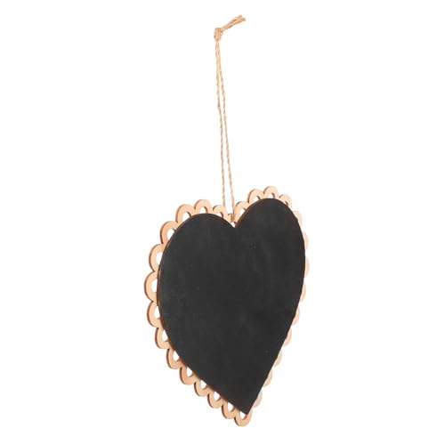 Angoily Heart Shaped Wooden Chalkboard 15x16.5cm Wall Hanging Message Board Mini Wooden Blackboard String for Decor Greetings
