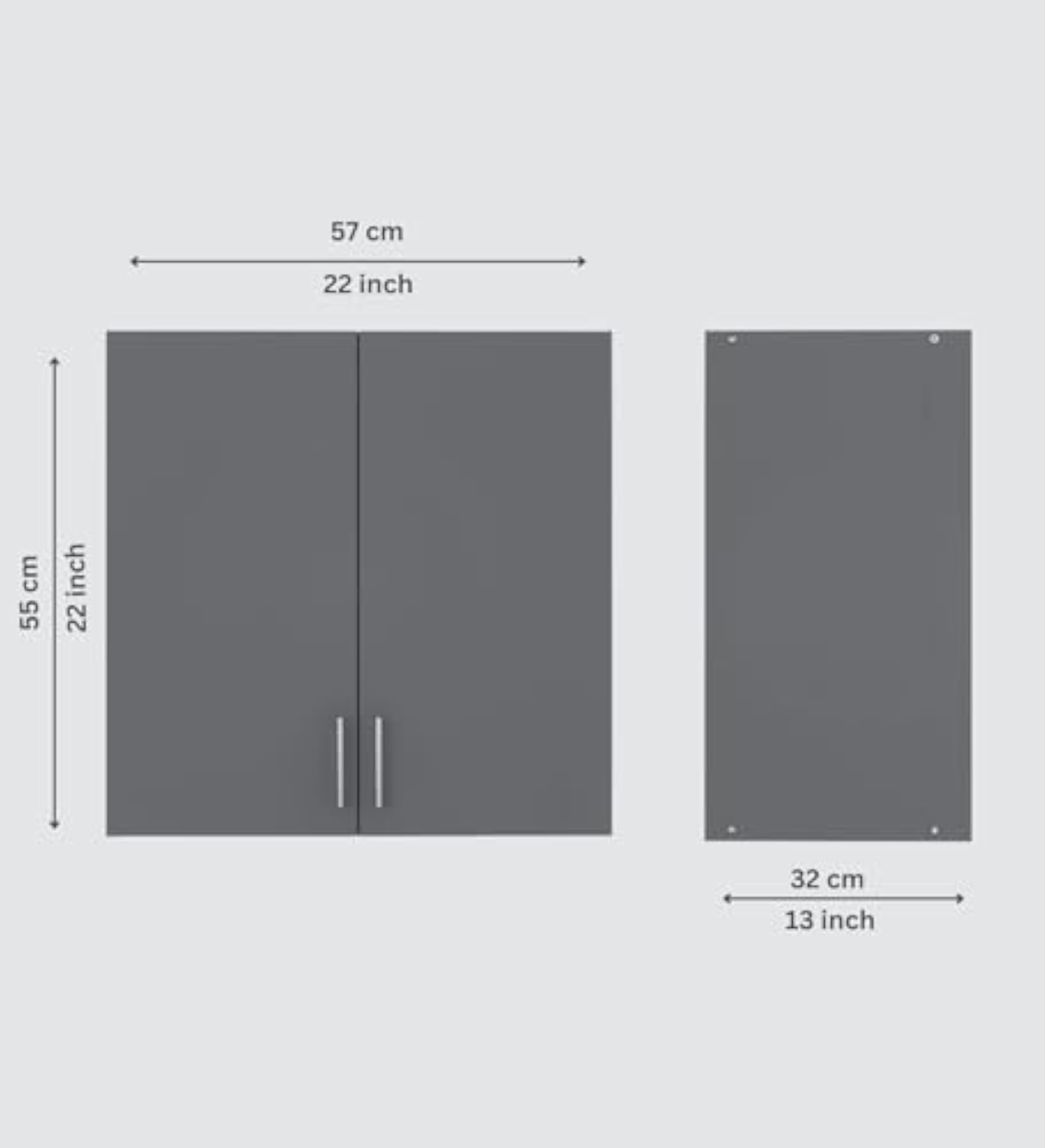 2-Door Engineered Wood Wall Cabinet for Kitchen