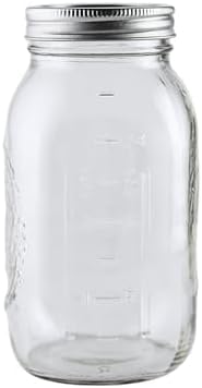 Ball Glass Mason Jar, Regular Mouth, Quart Size, 32 OZ