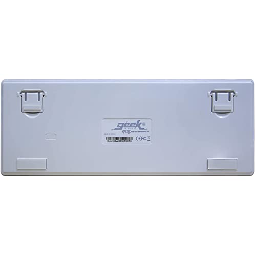 Image of Gaming Mechanical Keyboard Wired USB Metal Mechanical Blue Switch Computer Gaming Keyboard with Blue LED Backlit for Computer Gamers (Blue Switch, White)