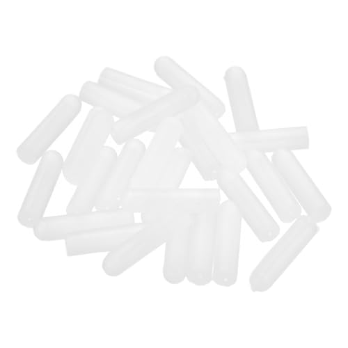 Image of uxcell 28Pcs Silicone End Caps, 0.6mm(1 /32 inch) ID 13mm(1 /2 inch) Height Round Rubber Elastic Screw Thread Protectors Soft Flexible Screw Bolt Covers Caps for Metal Tube Rod Bolt, Clear
